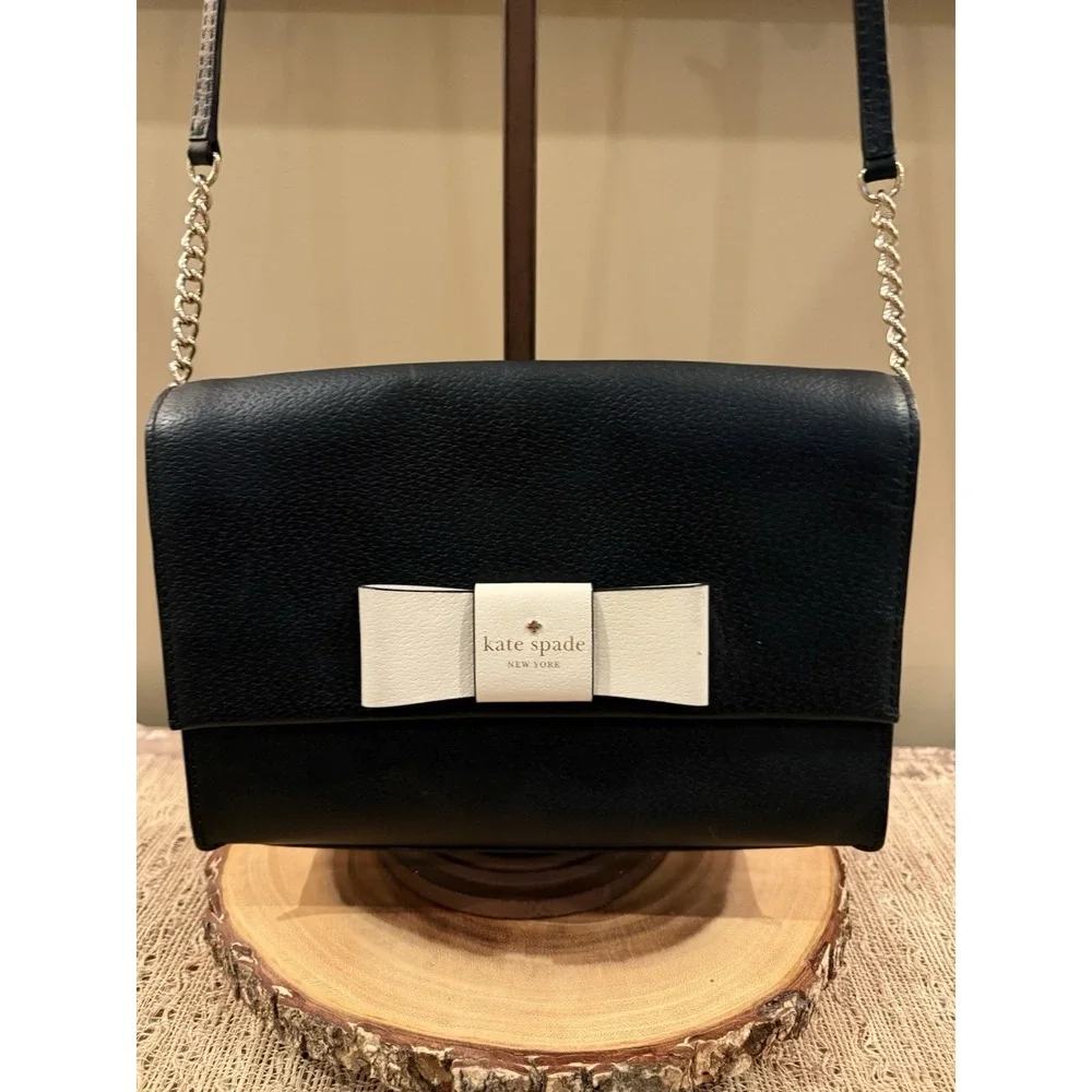 Kate Spade Robinson Street Zanni Crossbody Handbag‎ Black/white Preppy